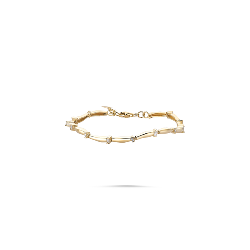 Curved Baguette Bracelet Rose Gold