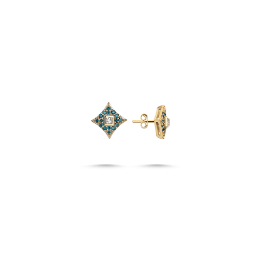 Blue Diamond Star Stud Earring