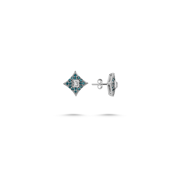 Blue Diamond Star Stud Earring - Velovis & Co.