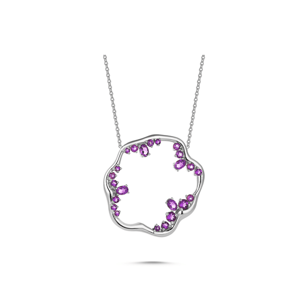 Bubble Bloom Purple Necklace - Velovis & Co.