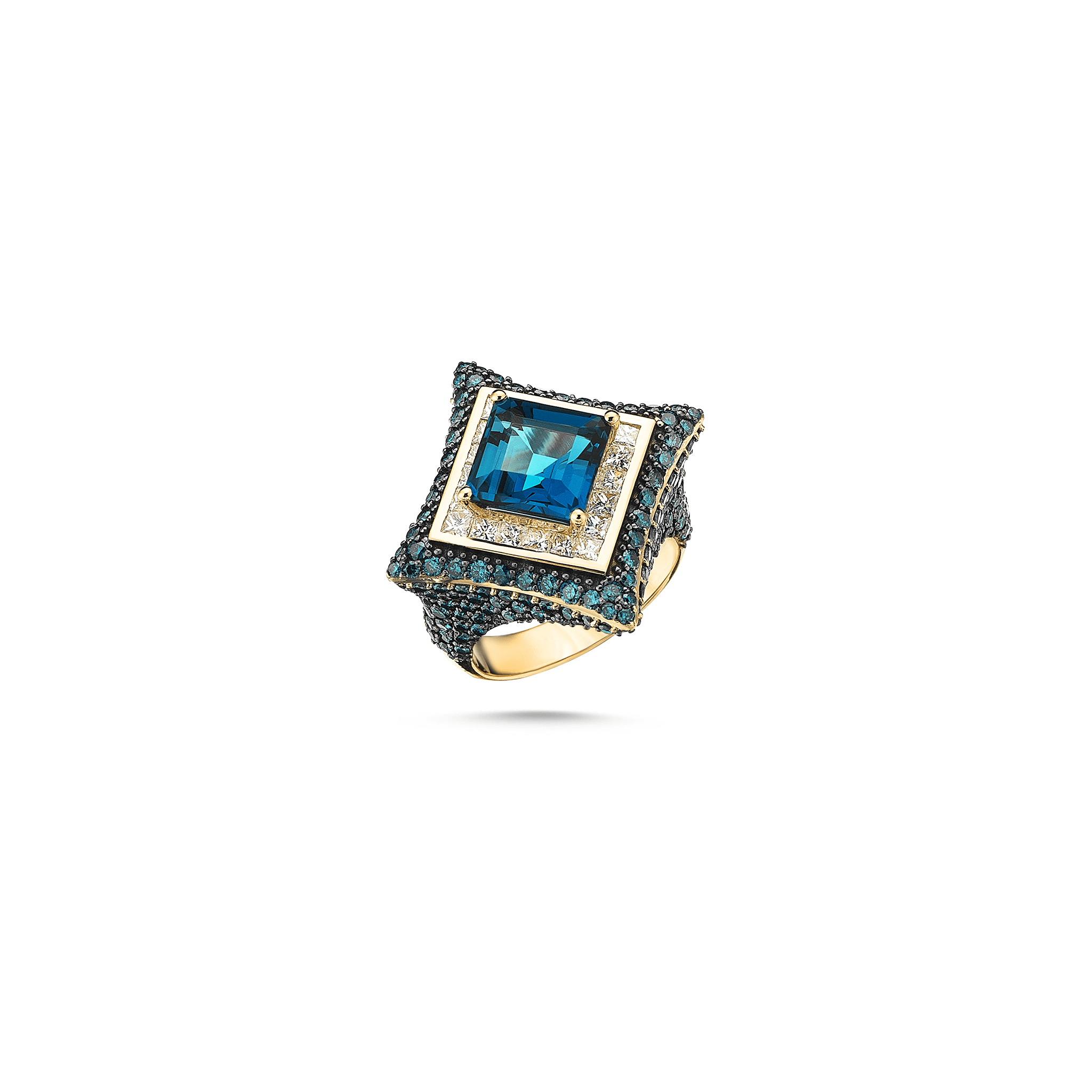 Glam Blue Diamond Ring - Velovis & Co.