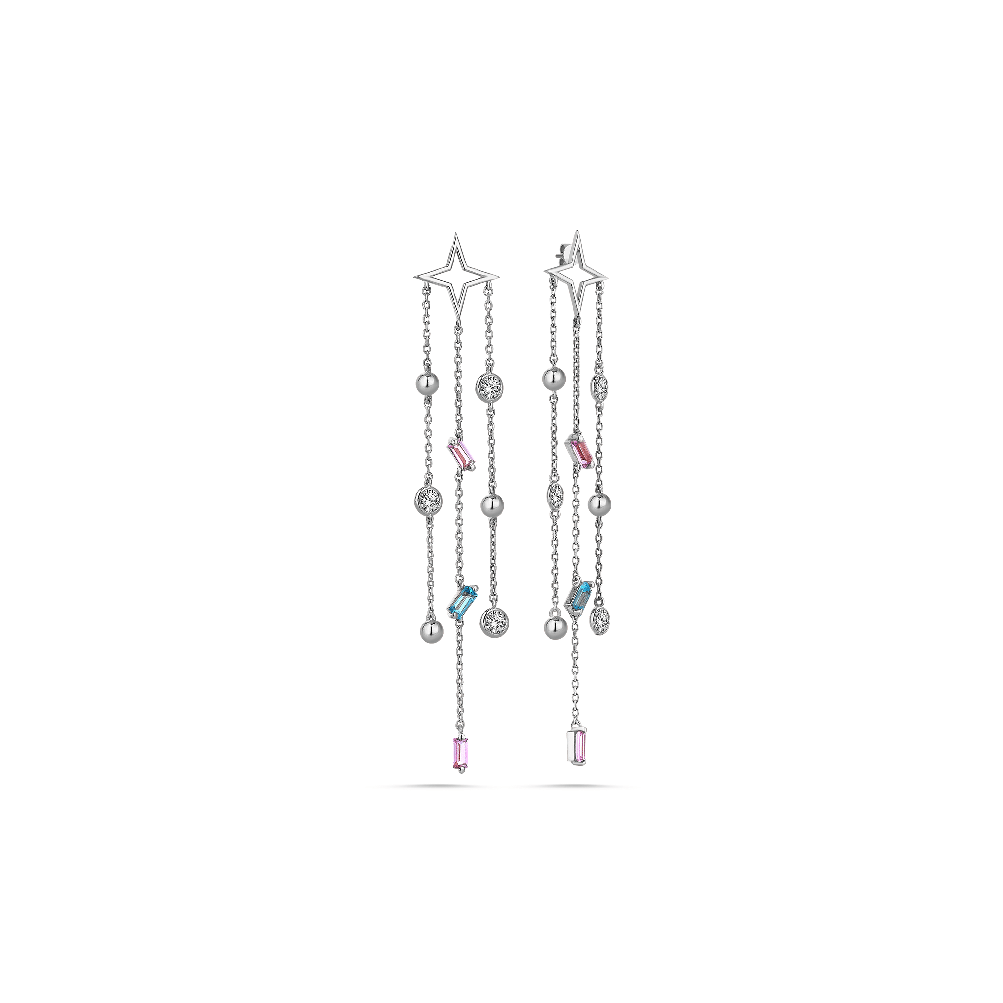 Samira Multi-Color Earring (Pink) - Velovis & Co.