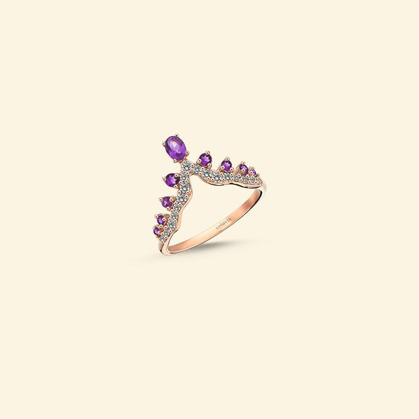 Vega Purple Bloom Ring - Velovis & Co.